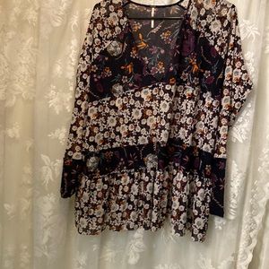 Free people long sleeve sheer mini dress